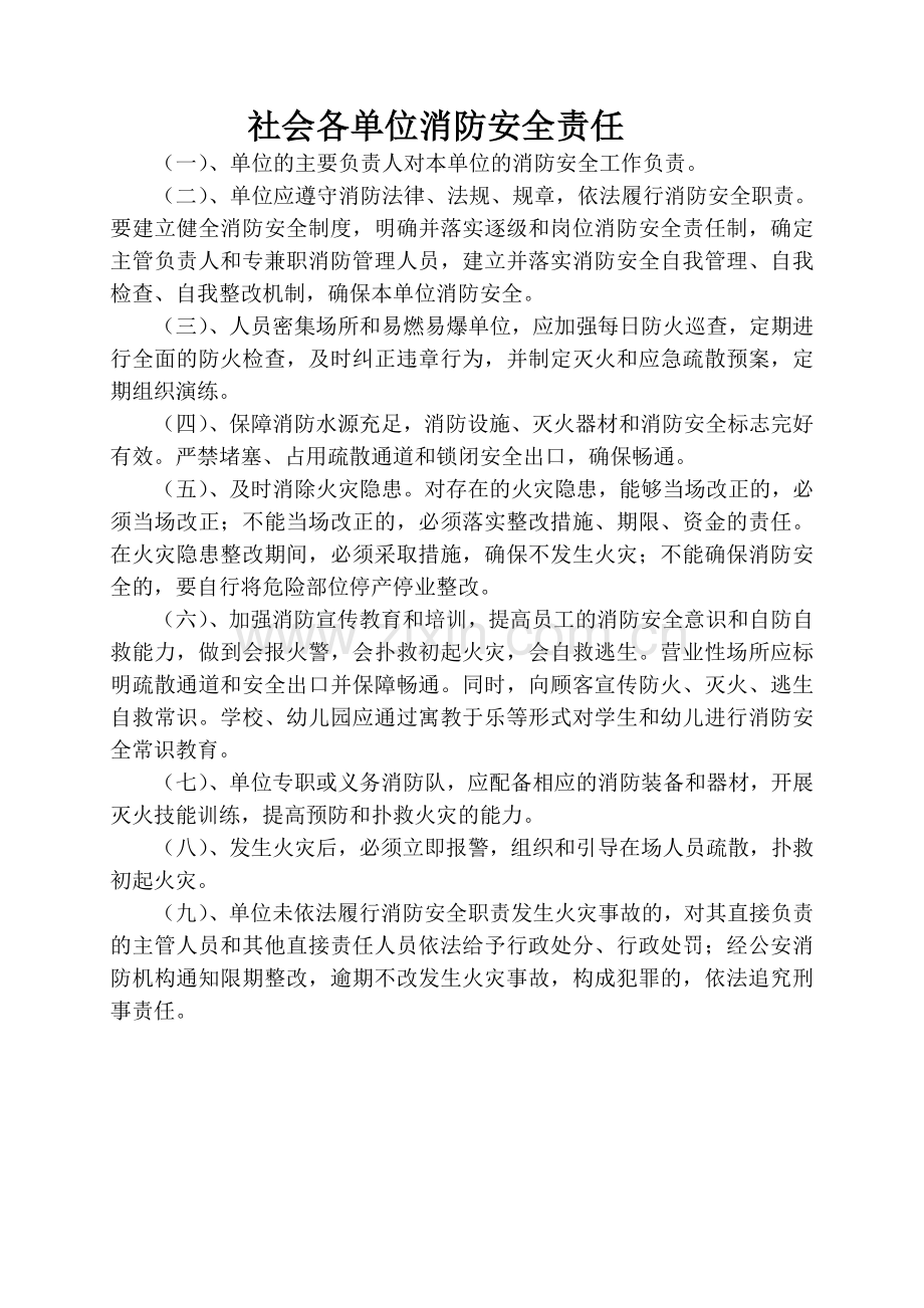 消防安全重点单位各种职责、制度.doc_第3页