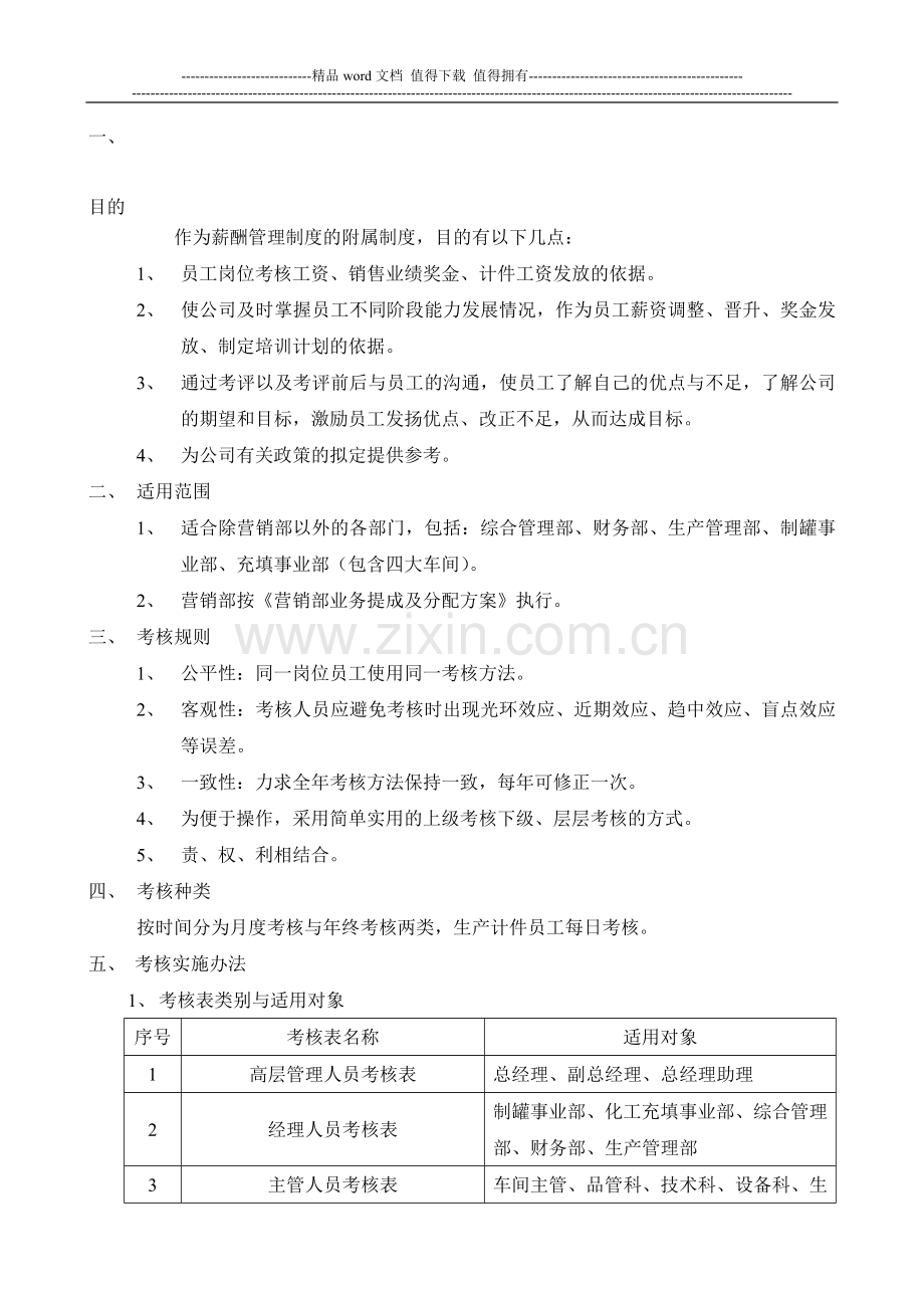 【实例】广东XX化工有限公司-2007年薪酬考核管理制度-29页-HR猫猫..doc_第1页