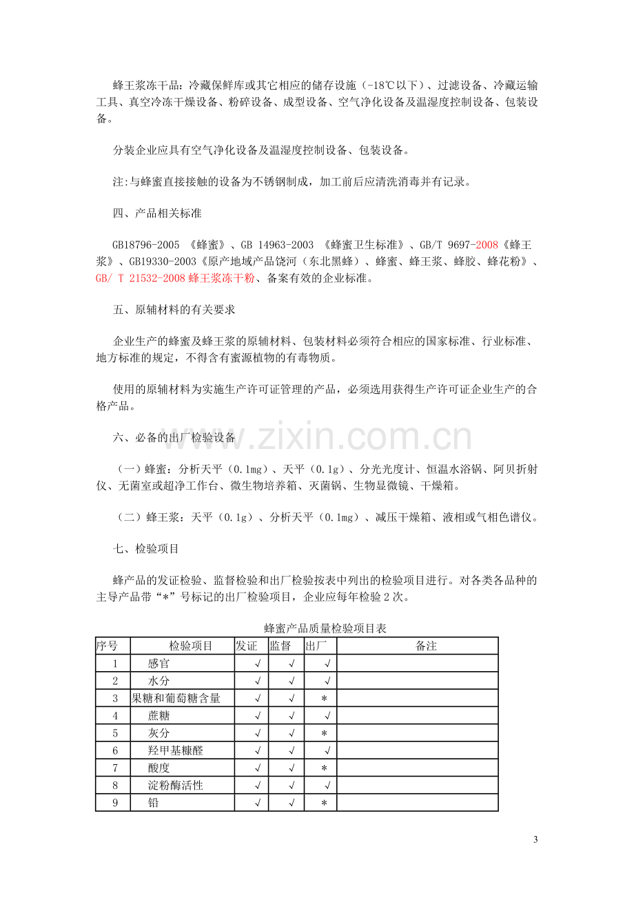 2601蜂产品生产许可证审查细则.doc_第3页