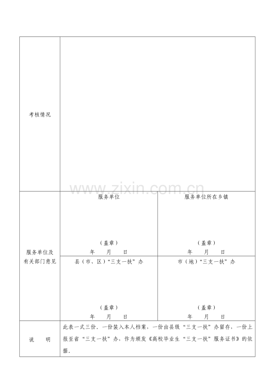 黑龙江省服务期满“三支一扶”大学生考核表..doc_第2页