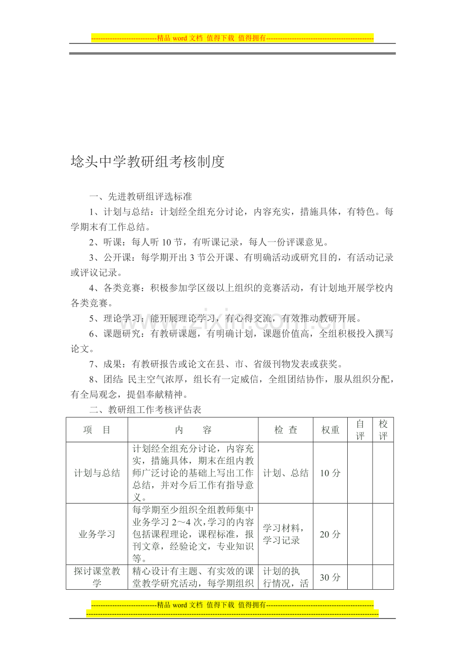 埝头中学教研组考核制度..doc_第1页