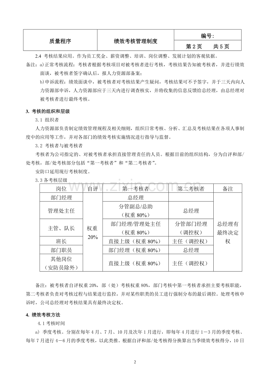 绩效考核管理制度(更新版).doc_第2页