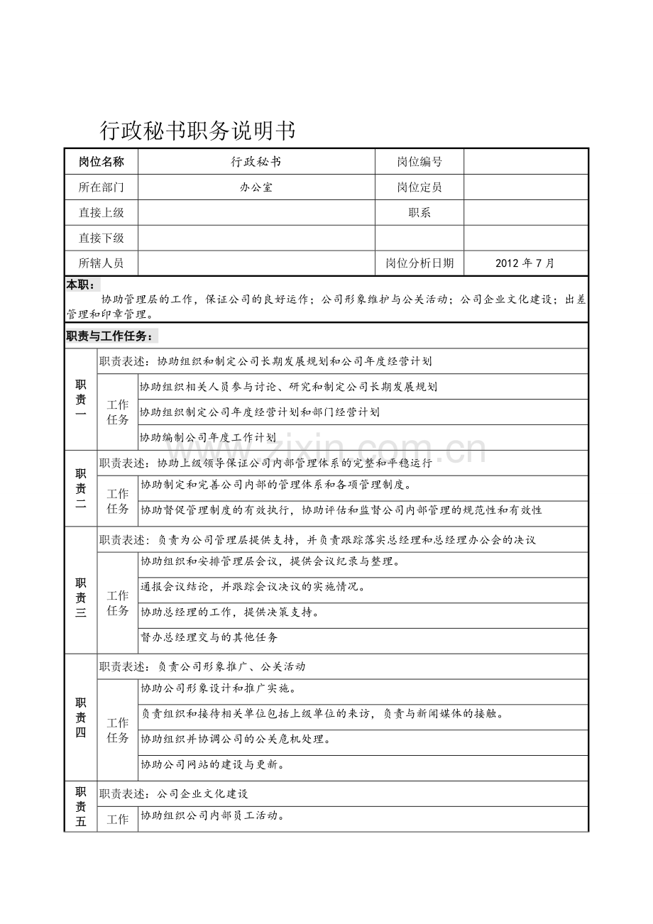 相关(秘书)职务说明书.doc_第2页