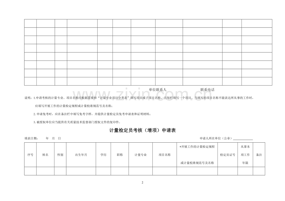 计量检定员考核配套用表.doc_第2页