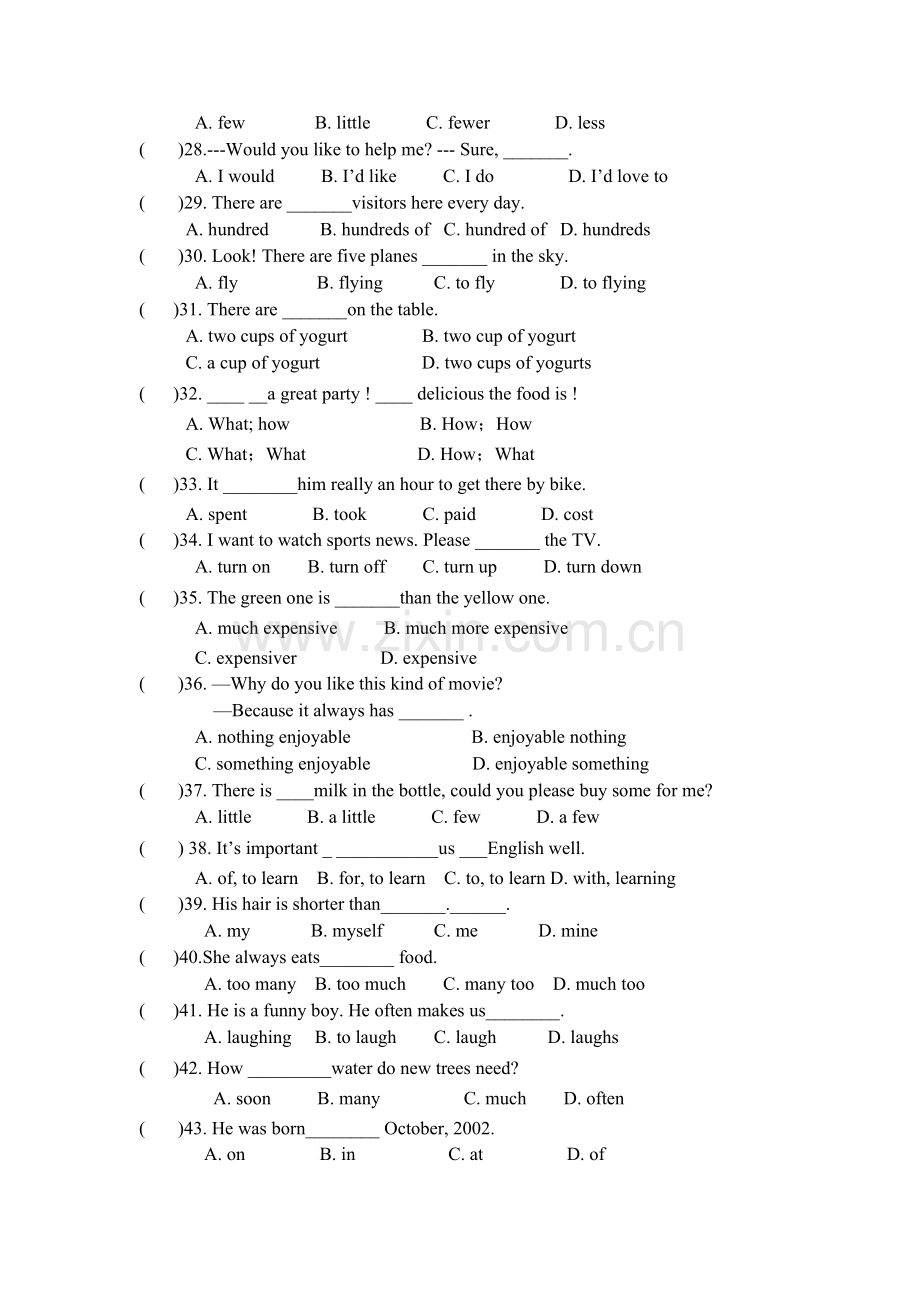 2015-2016学年八年级英语上册期末考试题9.doc_第3页