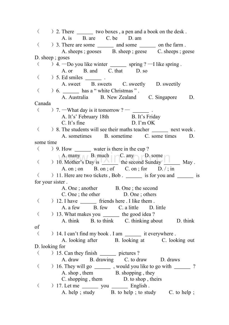 六年级英语上册期末检测试卷6.doc_第2页