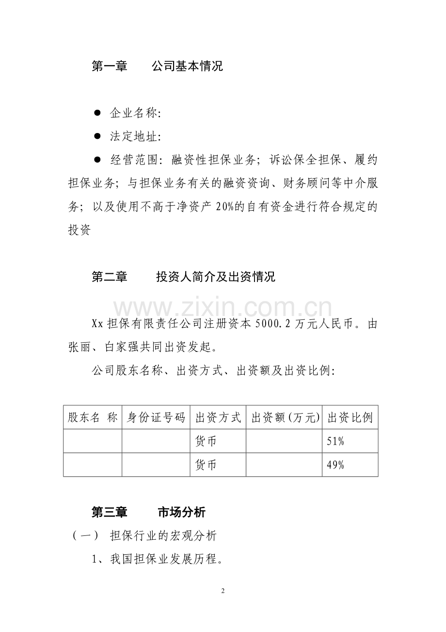 xx担保有限责任公司可行性分析报告.doc_第2页