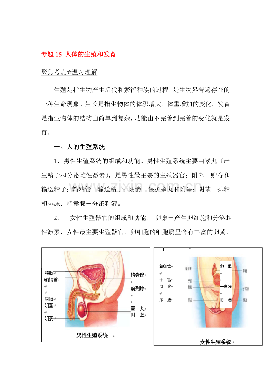 2016届中考生物知识梳理复习检测8.doc_第1页