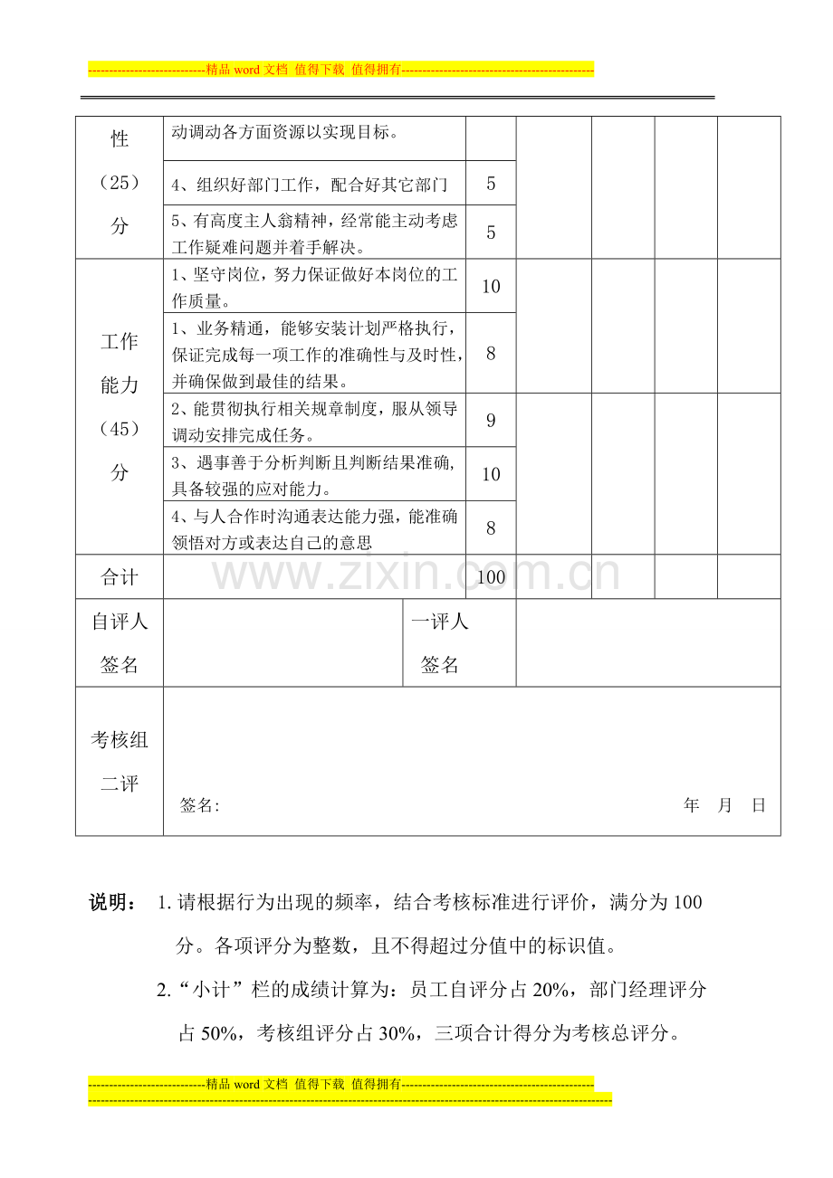 员工晋升综合素质与能力考核表..doc_第2页