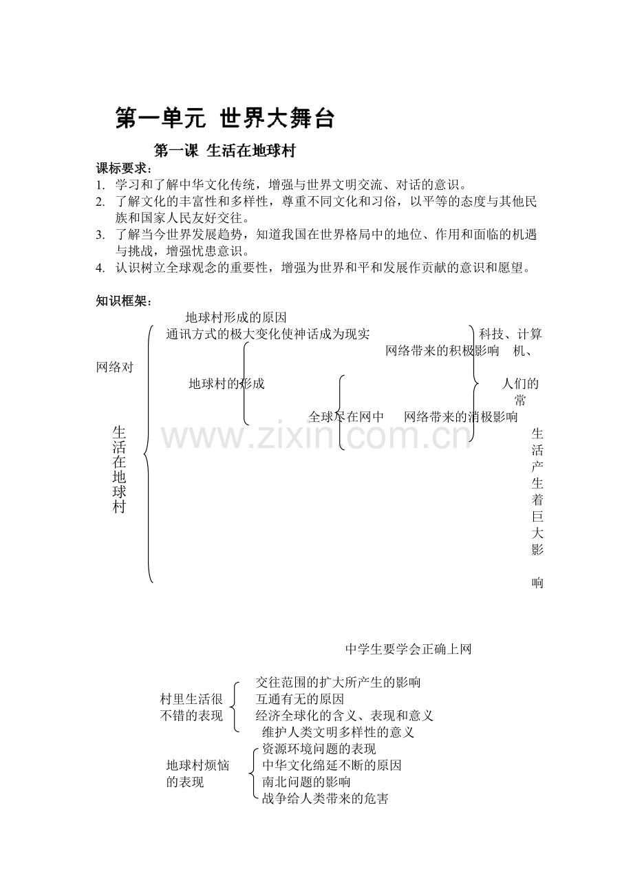 九年级政治上册课时检测试题9.doc_第1页