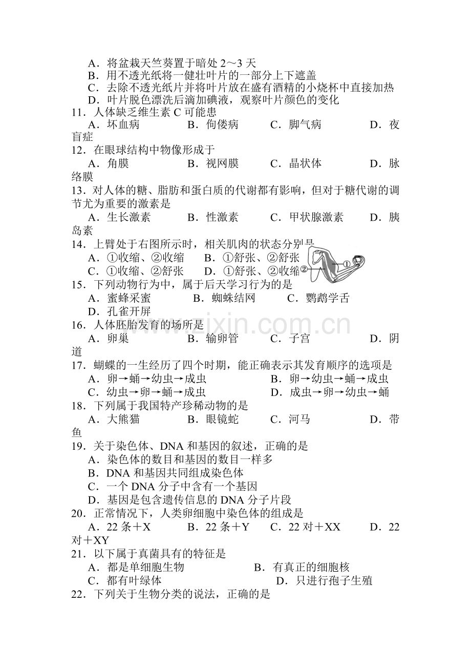 2015年福建省龙岩中考生物试题.doc_第2页