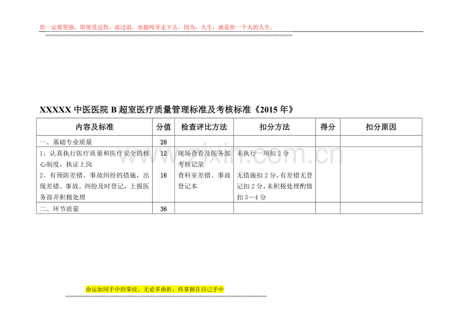 B超室医疗质量管理标准及考核标准[2015]..doc_第1页