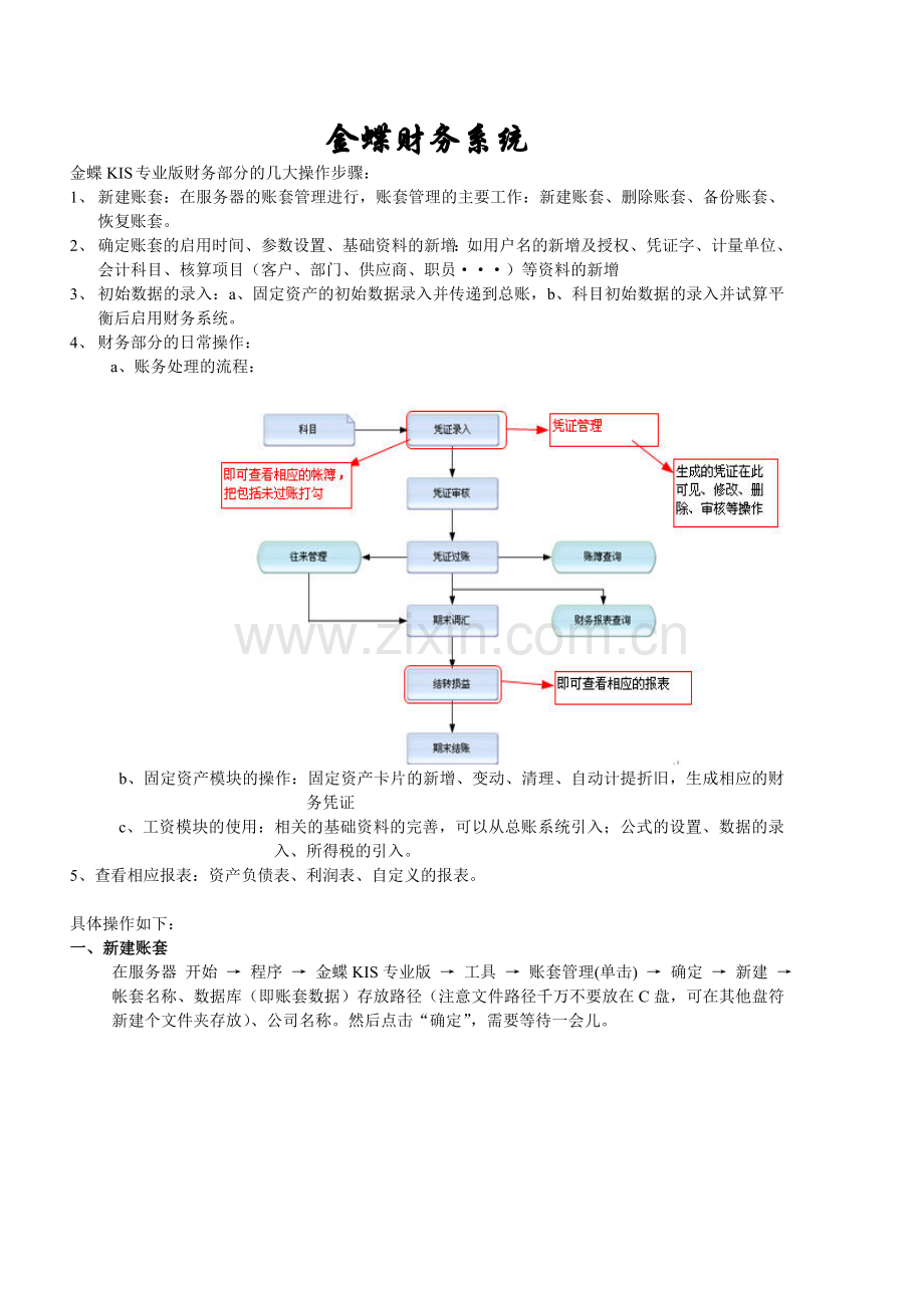 金蝶KIS专业版操作流程(财务).doc_第1页