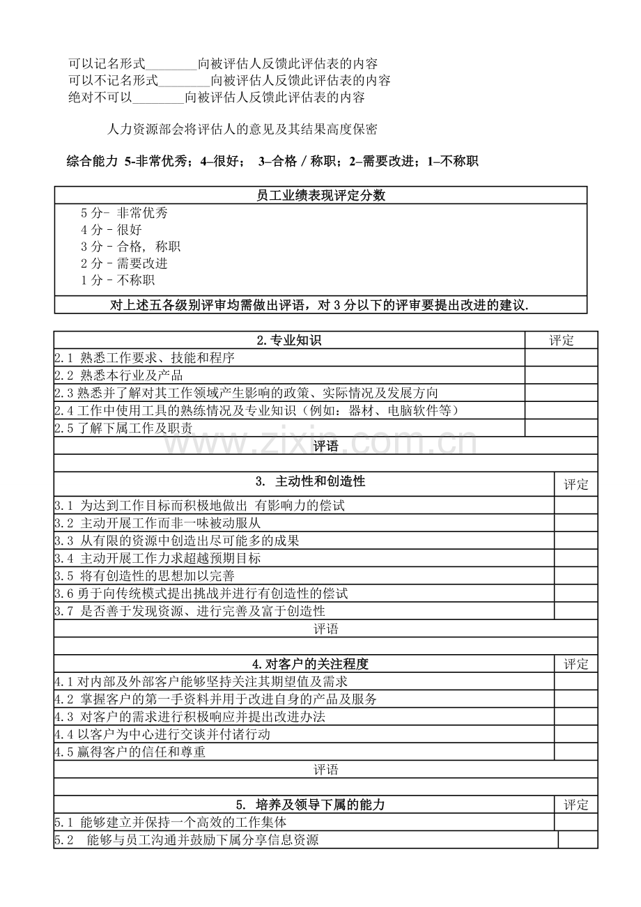 wps-word模版员工综合能力考核表..doc_第2页