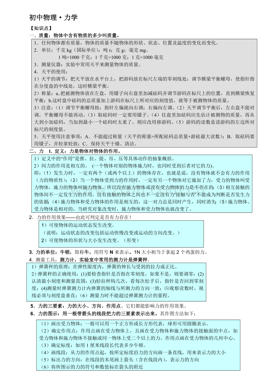 初中物理·力学知识点总结[1].doc_第1页