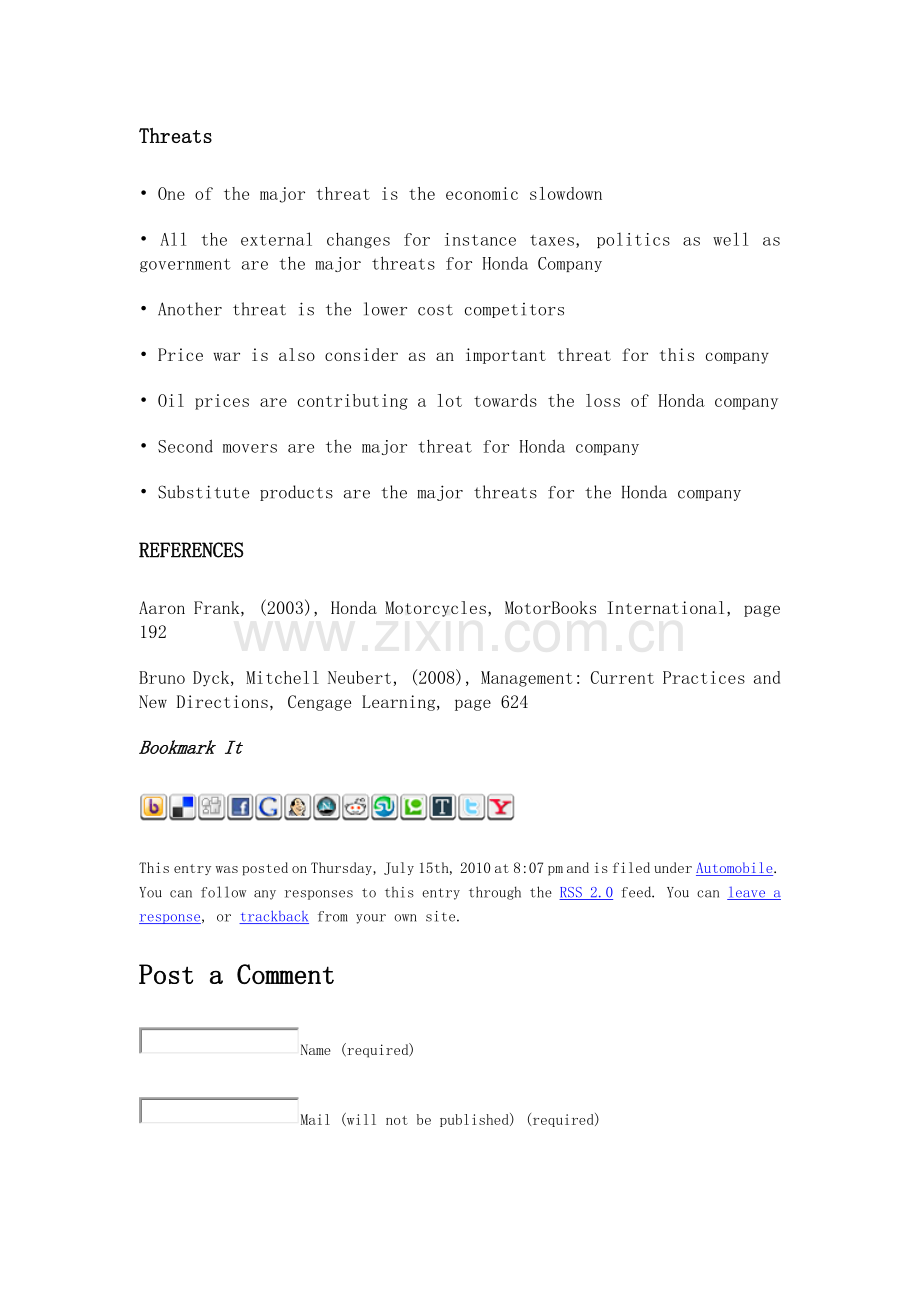 本田SWOT分析---HONDA-SWOT-Analysis.doc_第3页