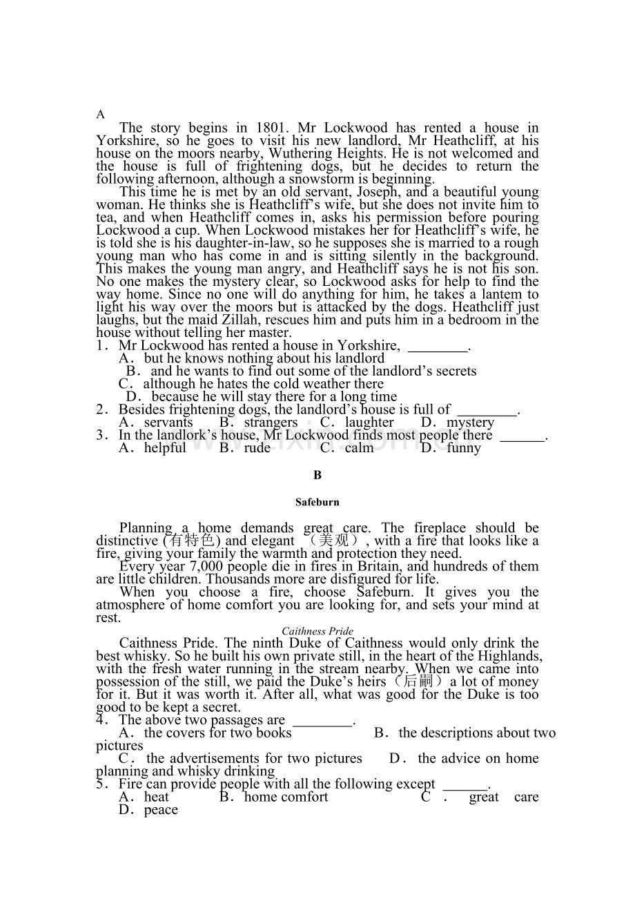 高二英语阅读理解练习题30.doc_第1页