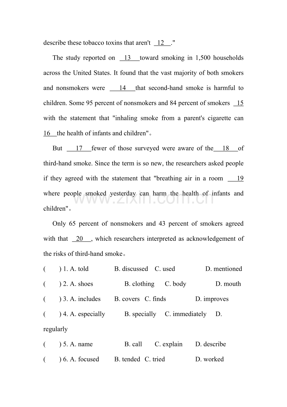 高二英语完形填空复习专项训练10.doc_第2页