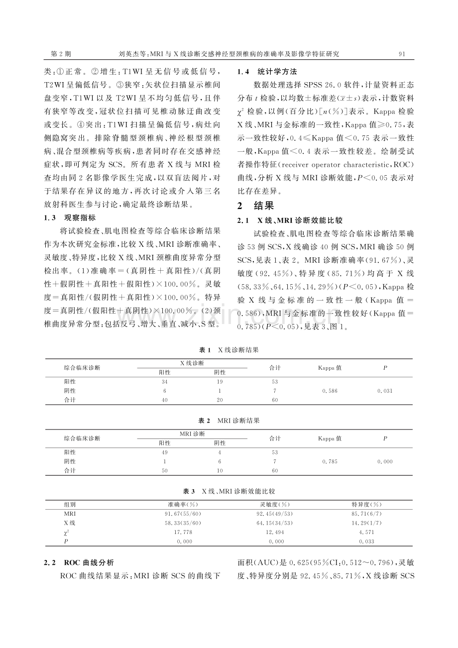 MRI与X线诊断交感神经型颈椎病的准确率及影像学特征研究.pdf_第3页