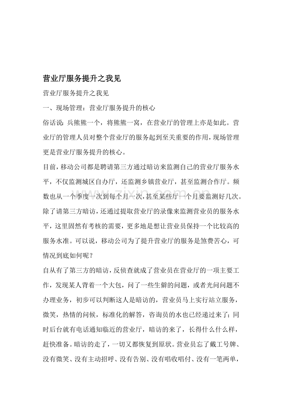 营业厅服务提升之我见.doc_第1页