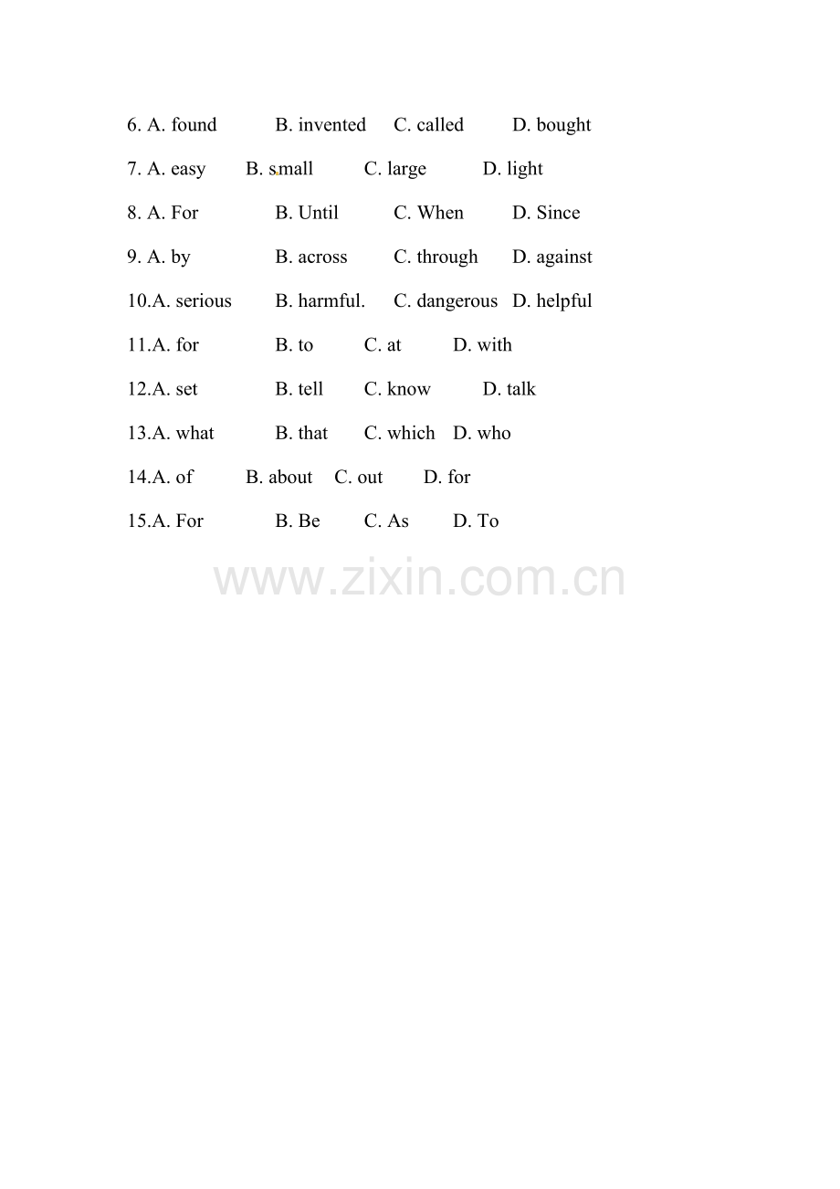 2018届中考英语完形填空复习训练24.doc_第2页