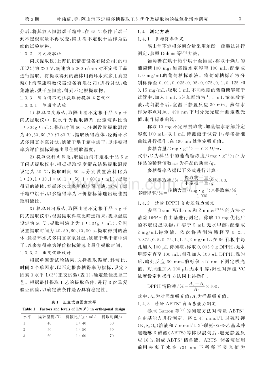 隔山消不定根多糖提取工艺优化及提取物的抗氧化活性研究.pdf_第3页