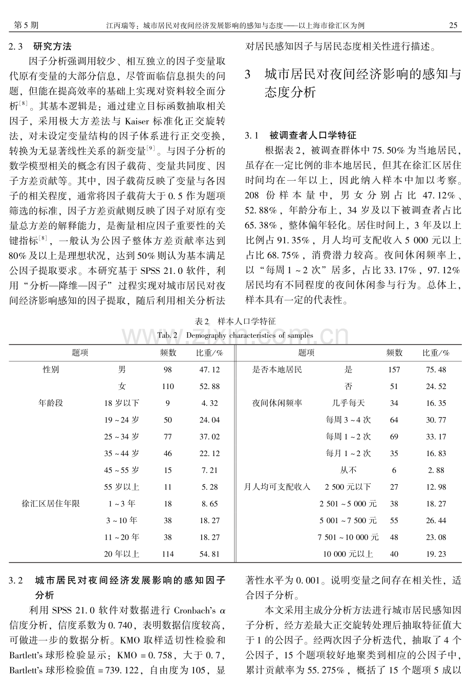 城市居民对夜间经济发展影响的感知与态度——以上海市徐汇区为例.pdf_第3页