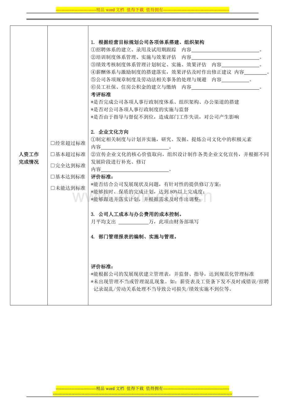 贸易公司行政人员年度绩效考核表.doc_第2页