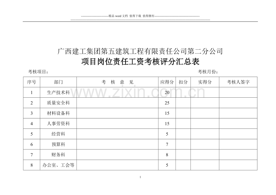 第二分公司项目检查考核表6[1].1..doc_第1页