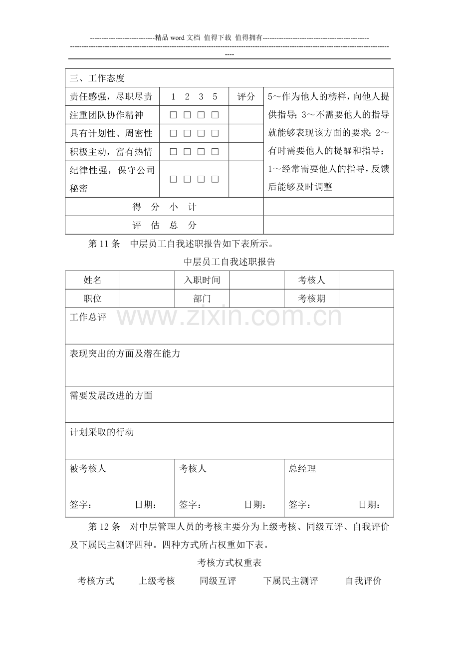 天鸿高岭矿业员工绩效考核实施细则..doc_第3页