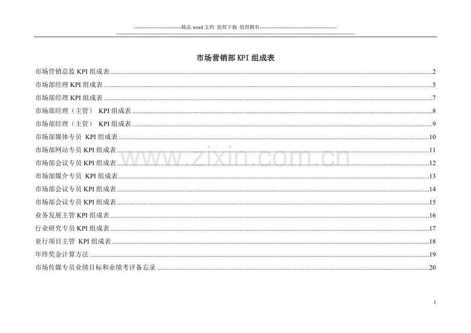 市场营销部绩效考核表..doc_第1页