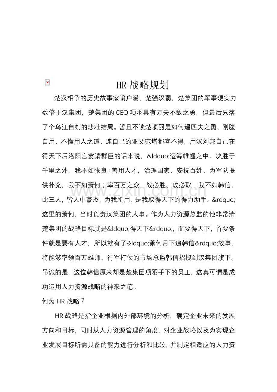 人力资源管理战略规划.doc_第1页