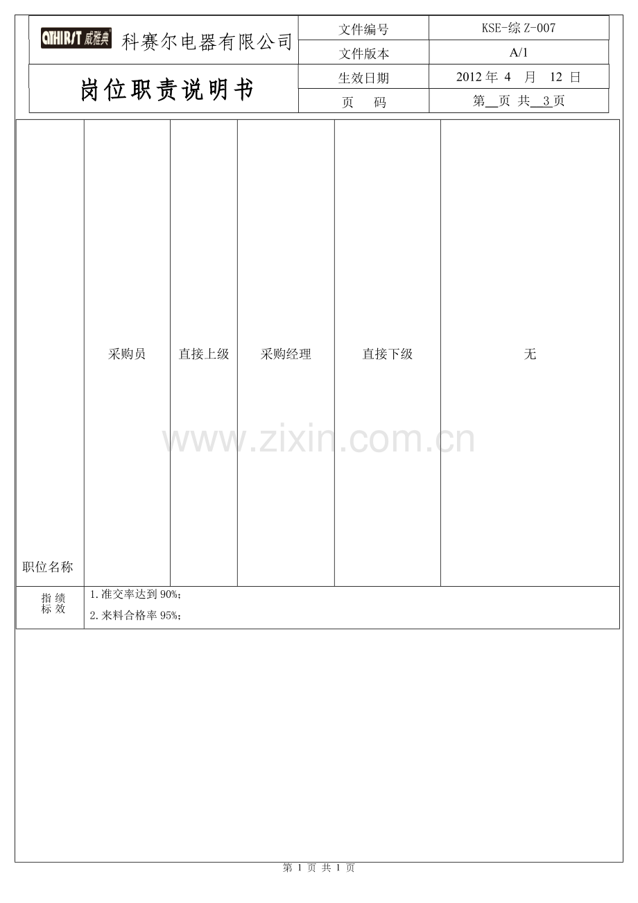 07采购员---【岗位说明书】.doc_第1页