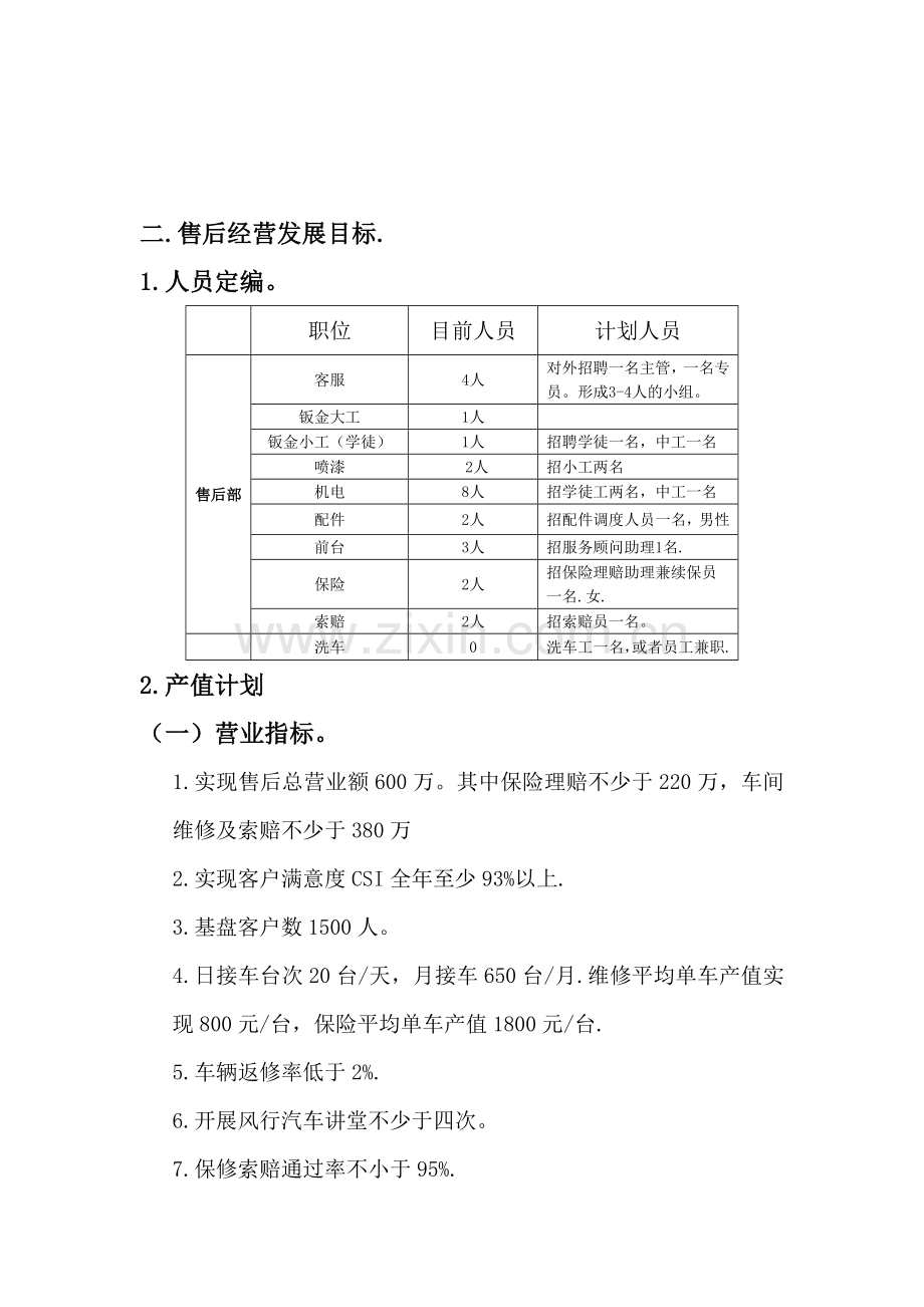 2015年汽车4S店售后服务部门工作计划.doc_第3页