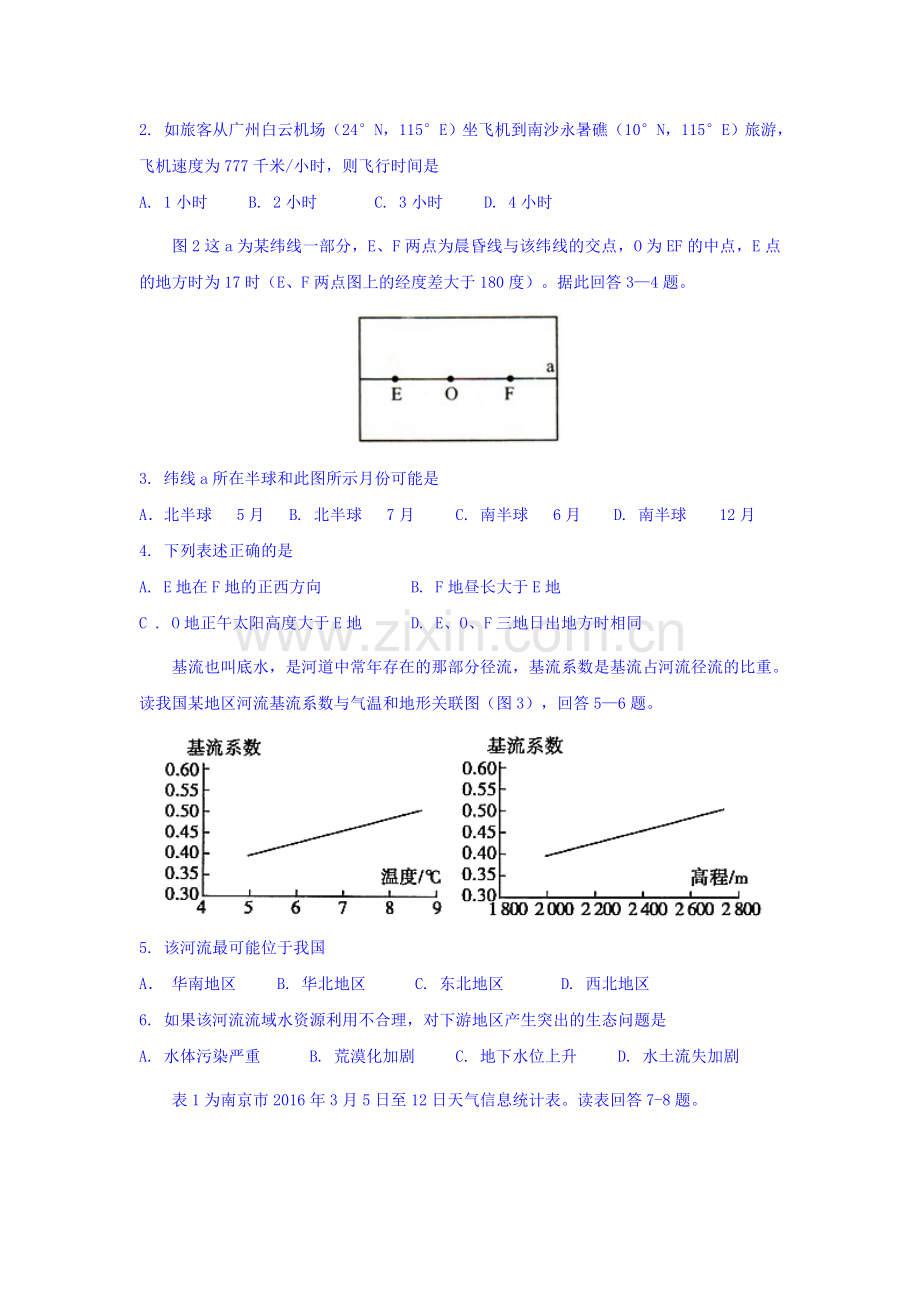 江苏省清江中学016届高三地理下册考前冲刺试题2.doc_第2页