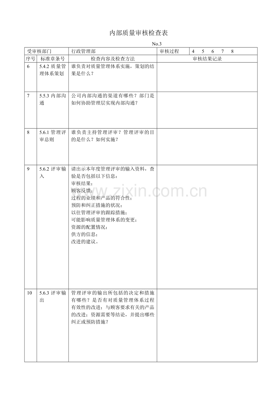 行政管理部内审检查表.doc_第3页