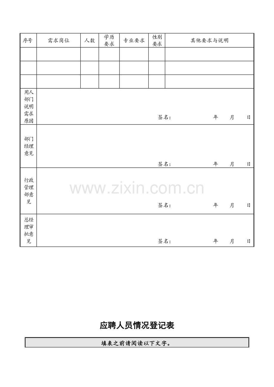 人才招聘录用相关表格.doc_第2页