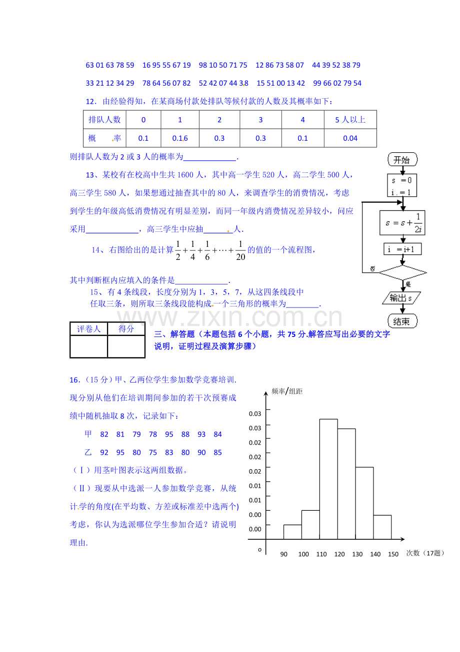 高一数学下册期中模块检测题.doc_第3页