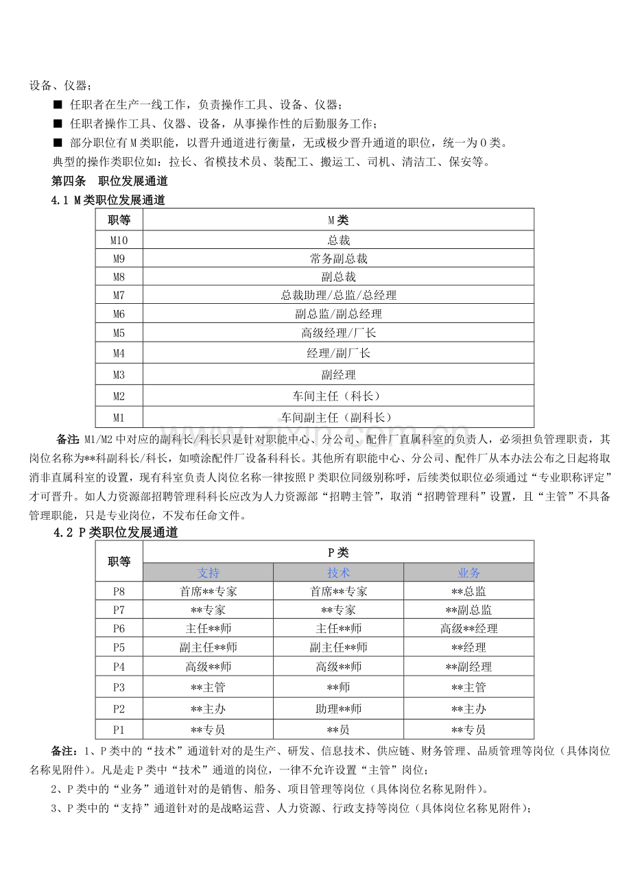 某某股份公司员工职位发展通道管理办法(定稿).doc_第2页