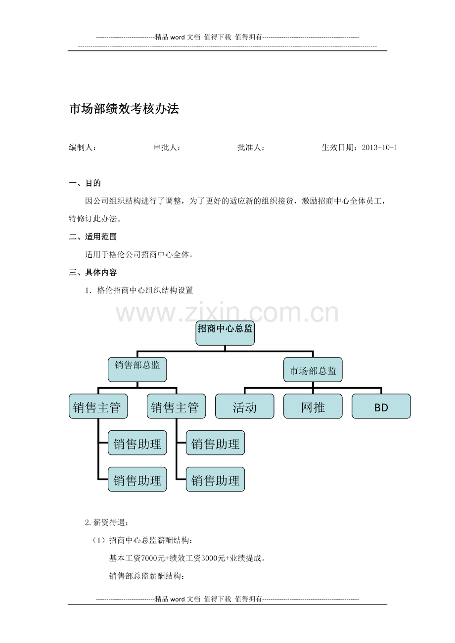 招商中心晋级、绩效考核管理办法..doc_第1页