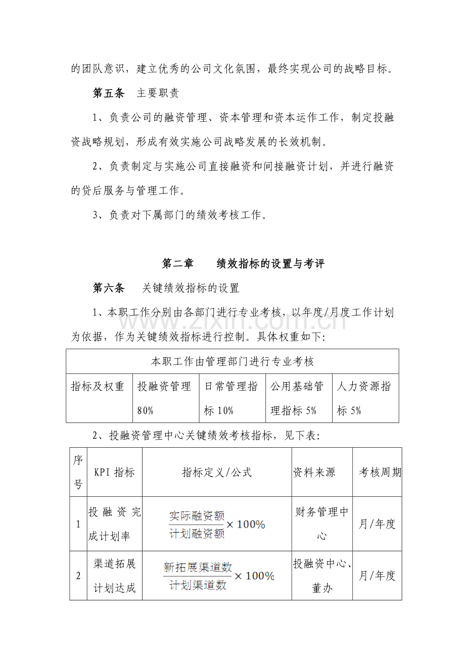 投融资管理中心绩效考核办法.doc_第2页