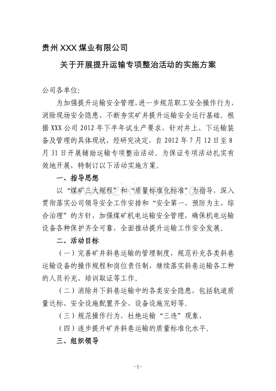 提升运输专项整治实施方案.doc_第1页