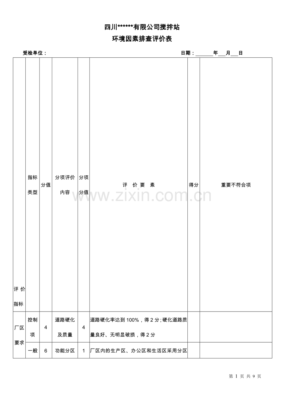 环境因素排查评价表.doc_第1页