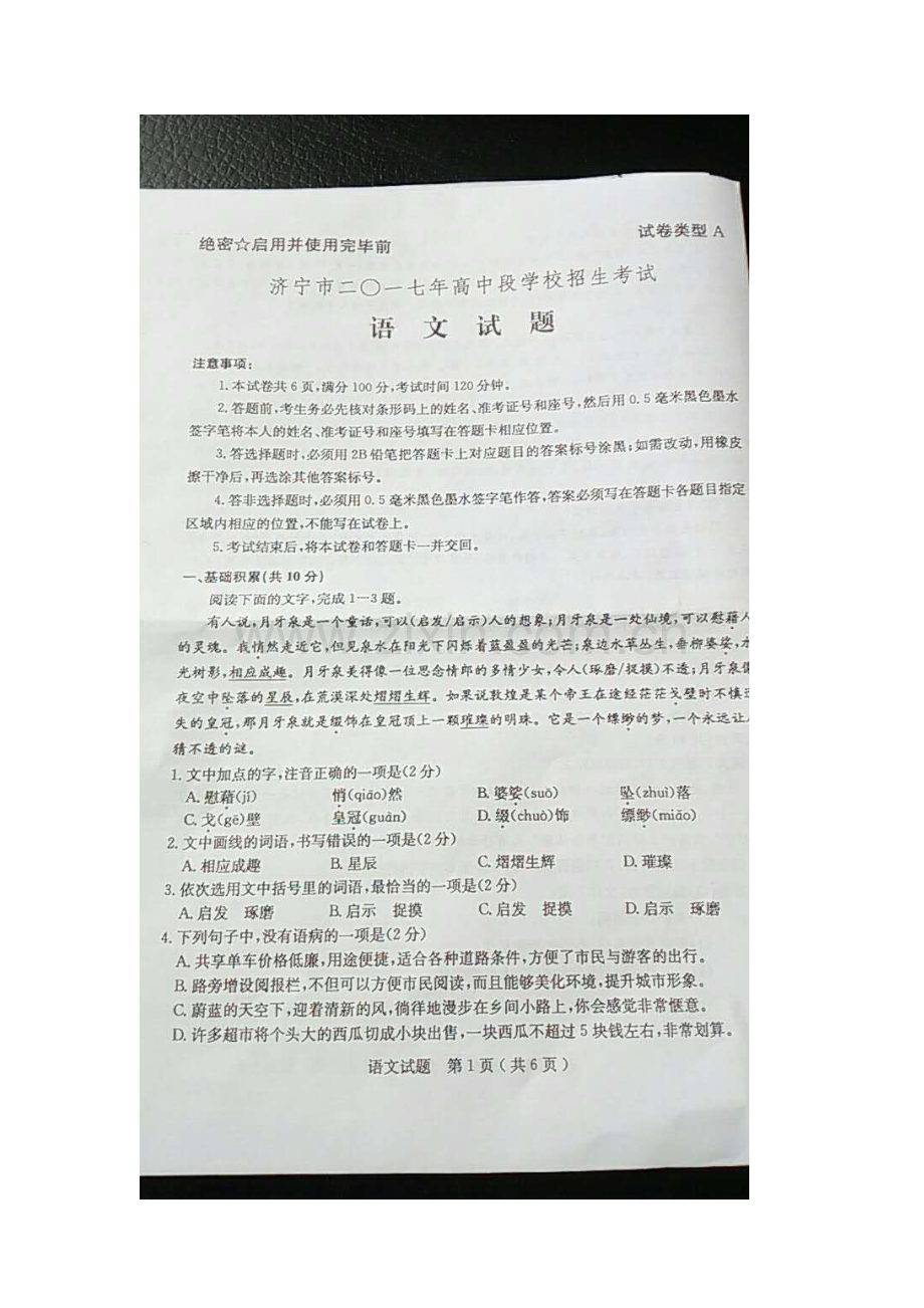 山东省济宁市2017年中考语文试题.doc_第2页