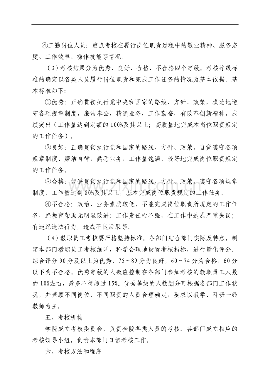 湖南农业大学东方科技学院教职员工考核暂行办法..doc_第3页