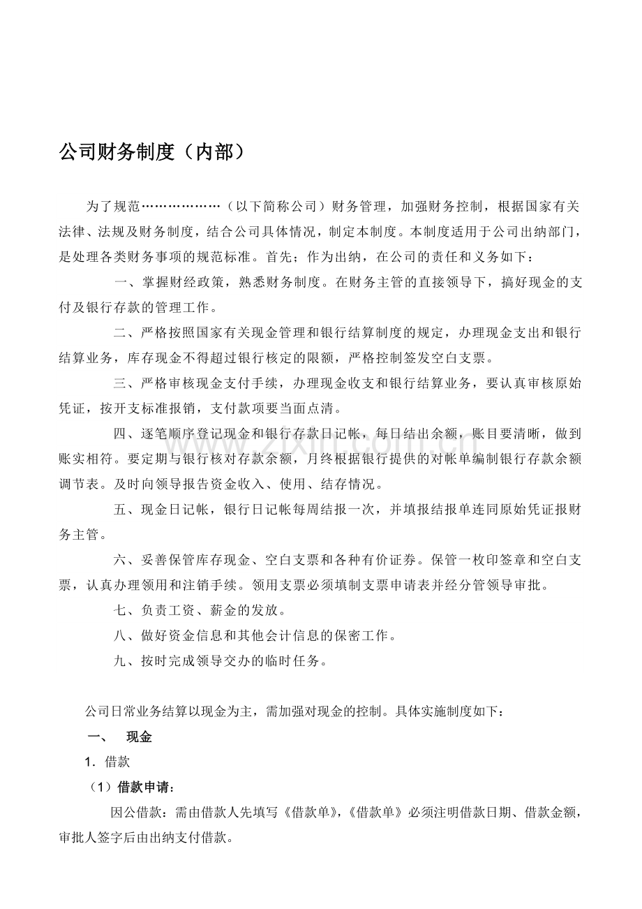 公司财务制度(出纳).doc_第1页