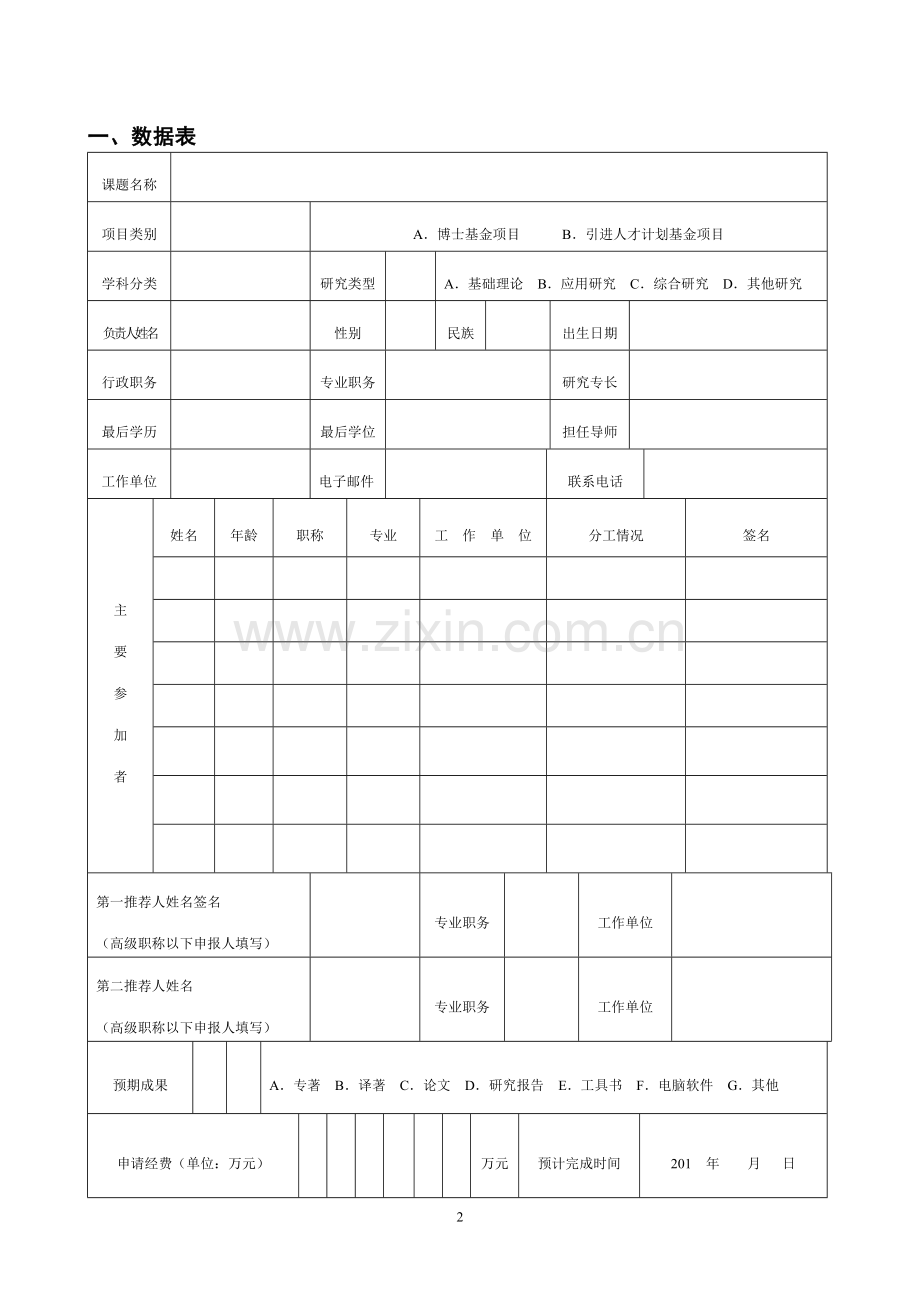 西南大学博士基金项目申请书.doc_第2页