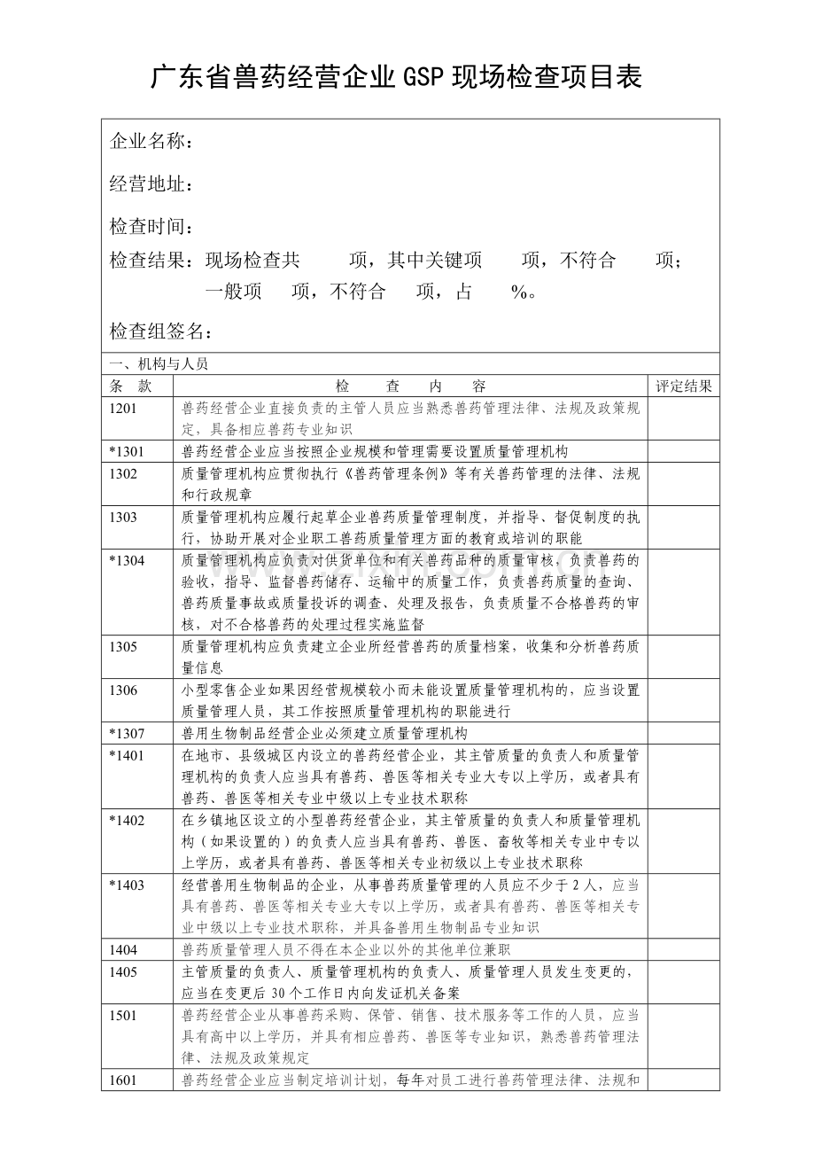 广东省兽药GSP检查验收评定标准.doc_第2页