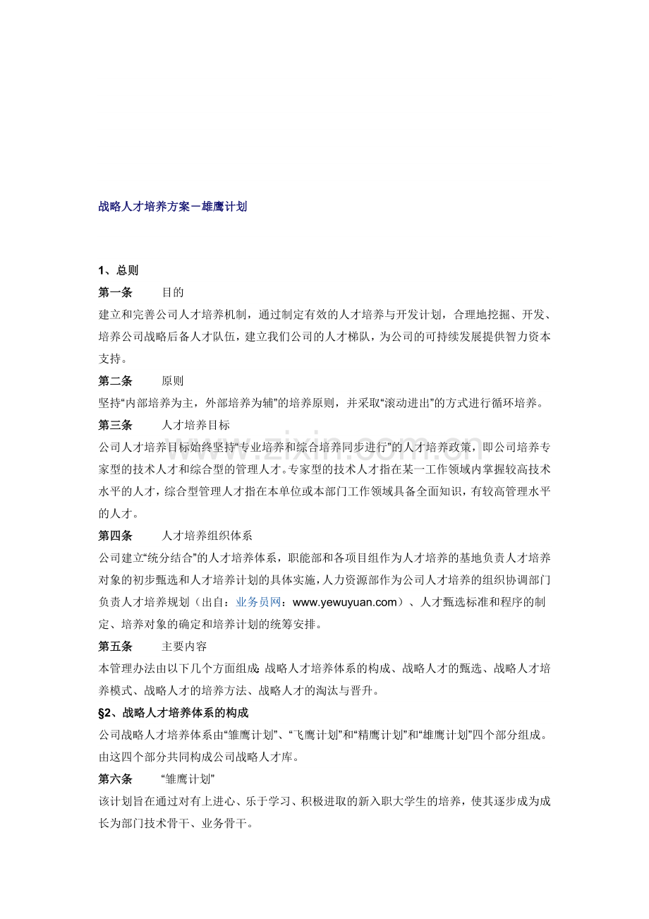 战略人才培养方案-雄鹰计划.doc_第1页