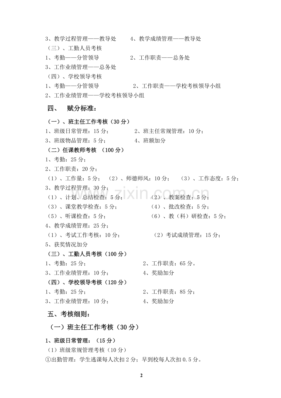 教师绩效工资量化考核及分配办法.doc_第2页